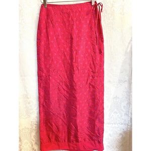 Raspberry y2k Express Silk Maxi Skirt